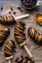 Chocolate dipped frozen bananas